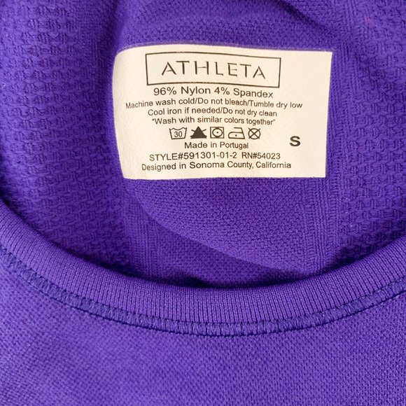 Athleta Finish Fast Tee Purple Shirt Top - Picture 3 of 10